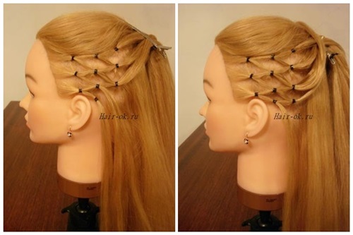 DIY High Ponytail with Side Mesh Hairstyle