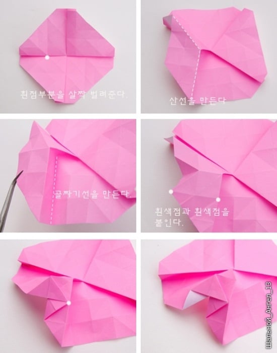 DIY Origami Kawasaki Rose