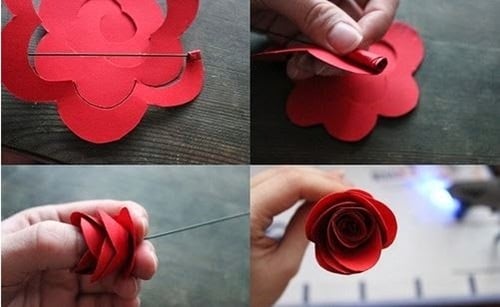 DIY Swirly Paper Roses