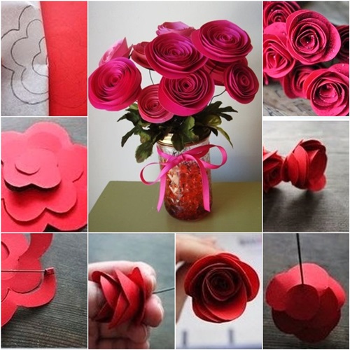 DIY Swirly Paper Roses