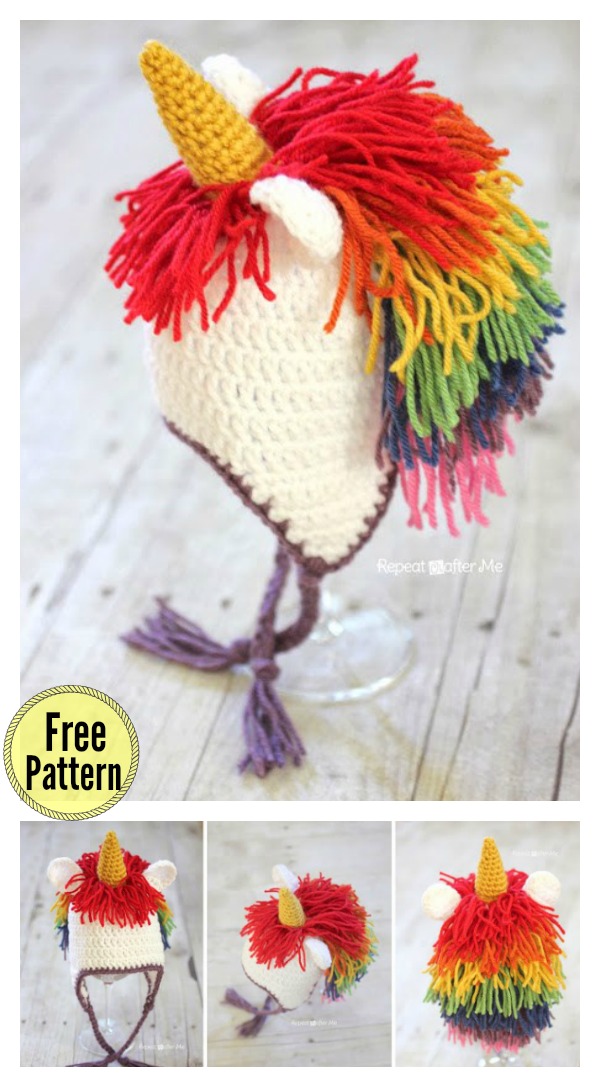Cute Unicorn Hat Free Crochet Pattern 