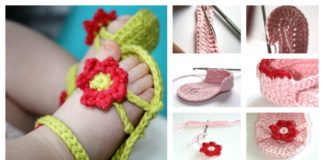 DIY Crochet Flower Power Baby Sandals