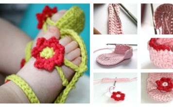 DIY Crochet Flower Power Baby Sandals