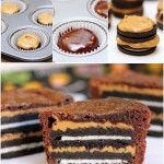 DIY Make Oreo and Peanut Butter Brownie Cakes-f