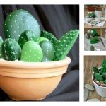 DIY Stone Cactus Yard Art