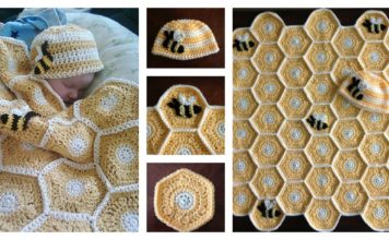 DIY Sweet As Honey Baby Blanket and Hat Set