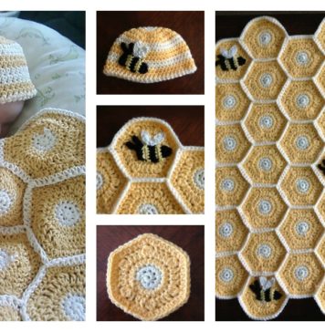 DIY Sweet As Honey Baby Blanket and Hat Set
