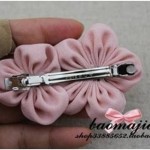 DIY nice fabric flower hair clip-00-08