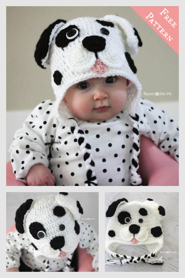Dalmatian Dog Baby Hat Free Crochet Pattern