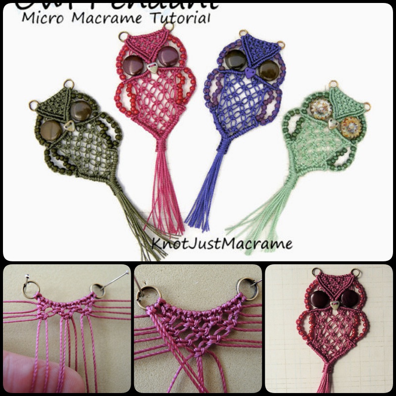 Micro Macrame Owl Pendant Tutorial