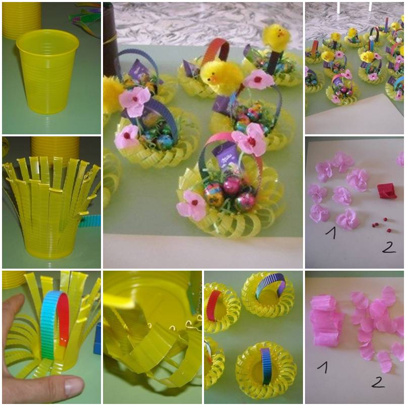Plastic-Cup-Flower-Basket
