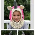 Unicorn Hooded Cowl Free Crochet Pattern