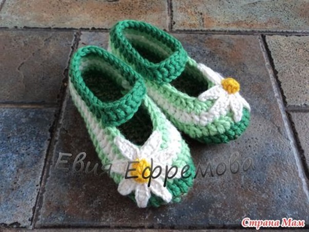 DIY Crochet  Daisy Flower Ballet Shoes