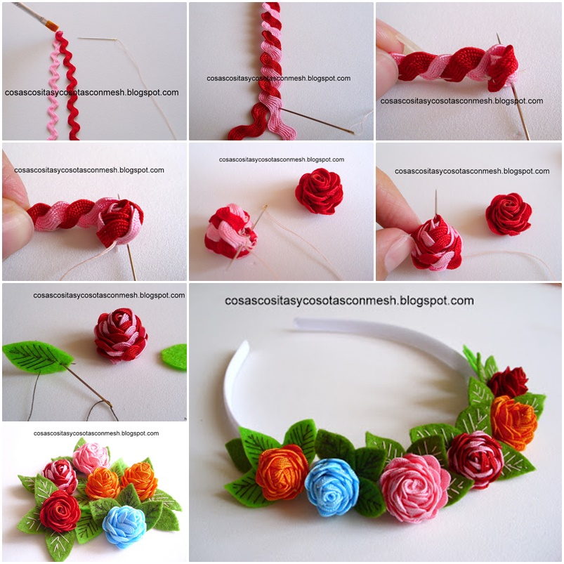 DIY Delicate Headbands Decorated with Roses