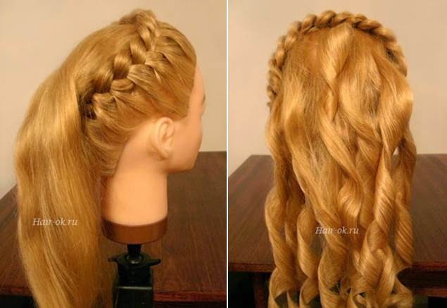DIY Elegant Hairstyle With Braids and Curls