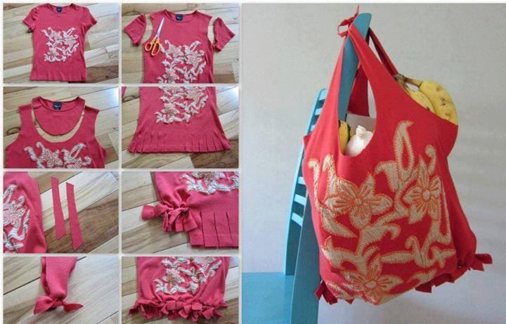 How To Make A No Sew T-Shirt Tote Bag In 10 Minutes