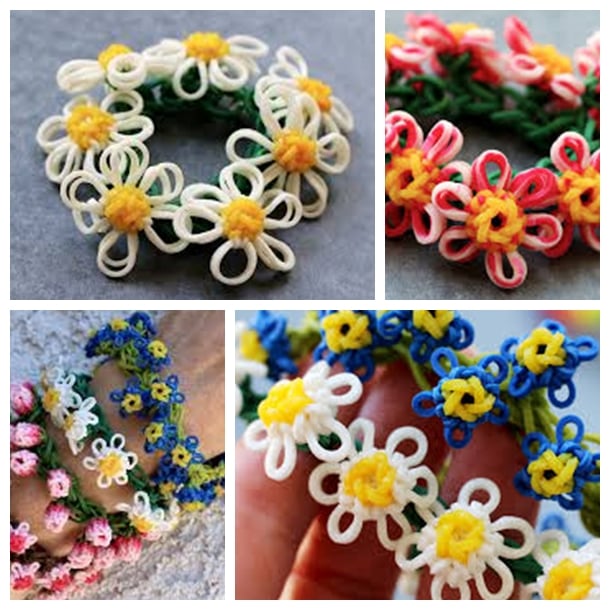DIY Rainbow Loom Daisy Flower Bracelet