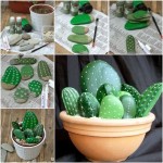 DIY Stone Cactus Yard Art