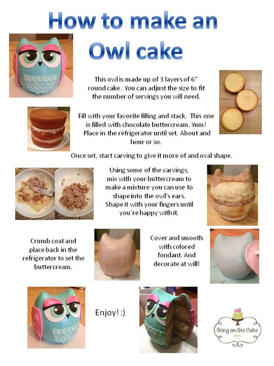 how to make an owl cake