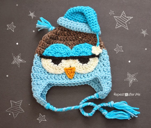 Animal Hat Crochet Patterns-owl