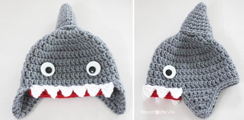 Animal Hat Crochet Patterns shark