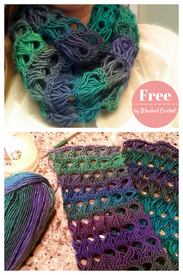 Broomstick Lace Infinity Scarf Free Crochet Pattern