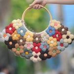 Crochet 6 Petal Puff Stitch Flower Purse