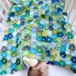 Crochet 6 Petal Puff Stitch Flower baby Blanket