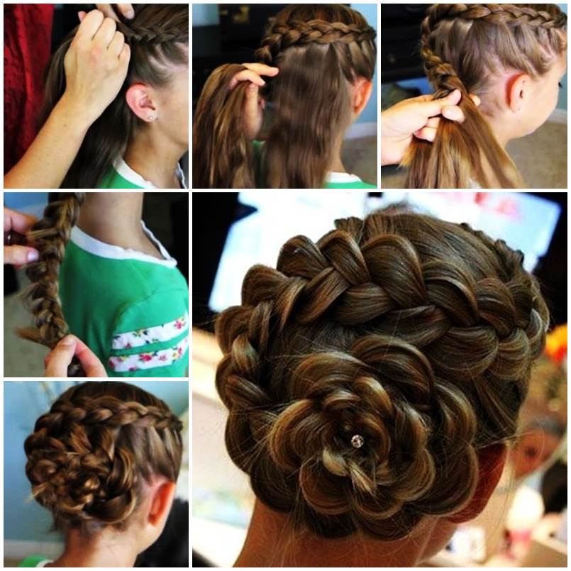 DIY Dutch Flower Braid Updo Hairstyle