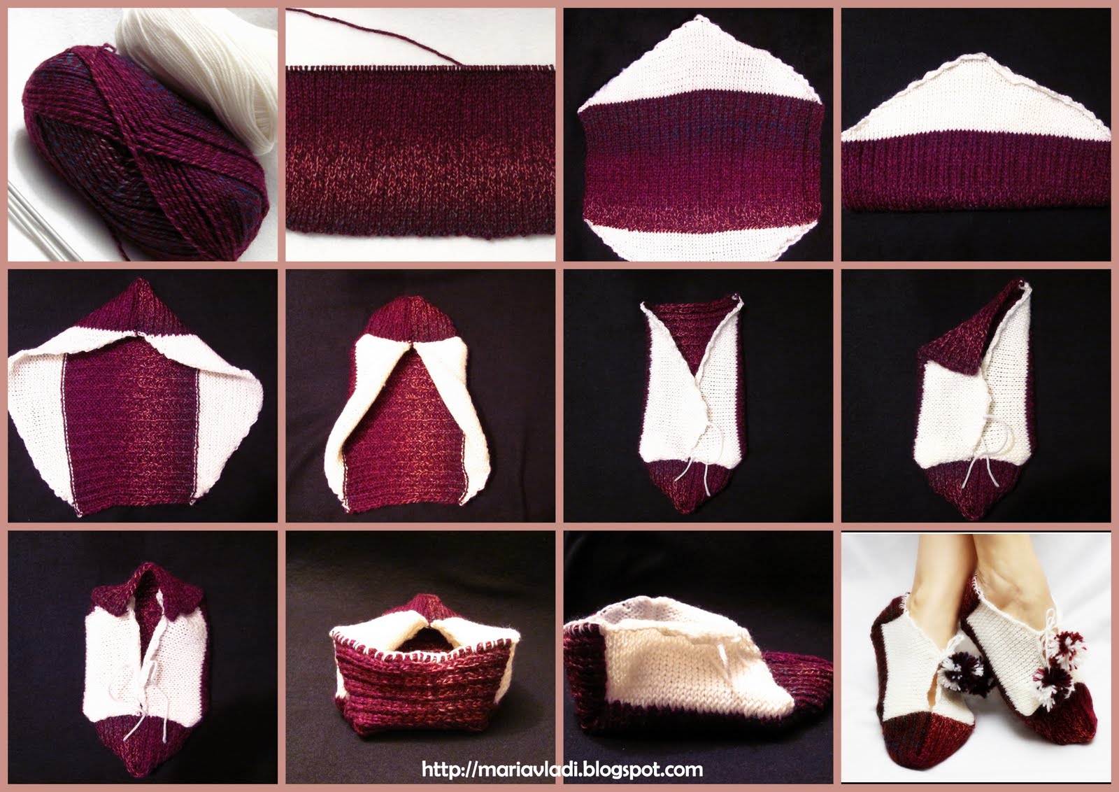 DIY Knit Simple Slipper