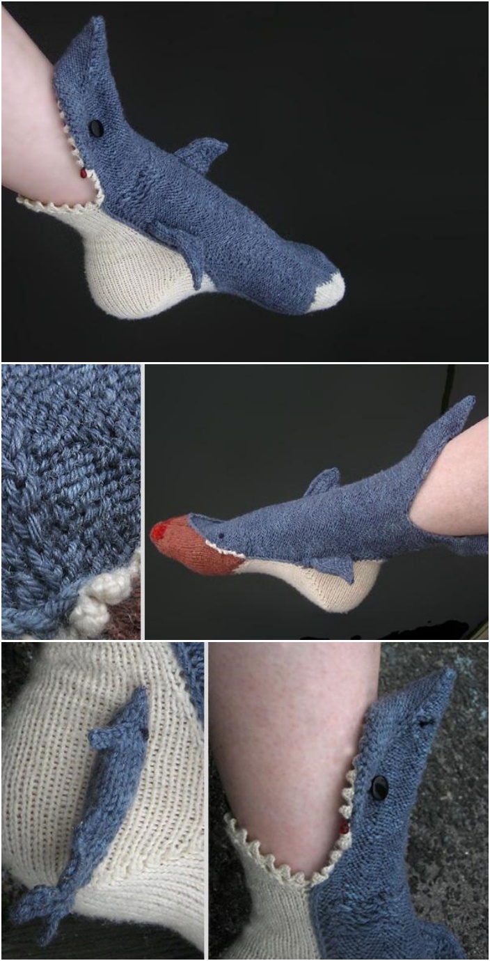 DIY Make Shark Slipper Socks 