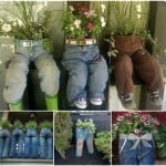 DIY Old Jeans Planters