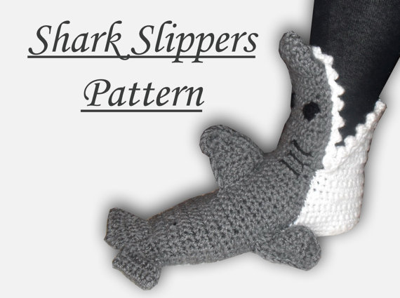 Shark slippers crochet pattern