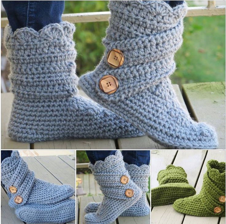 Woman’s Slipper Crochet Boots With Pattern