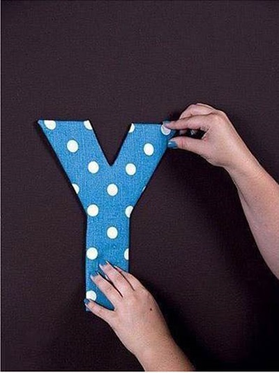 DIY Easy Fabric and Cardboard Letter Wall Art
