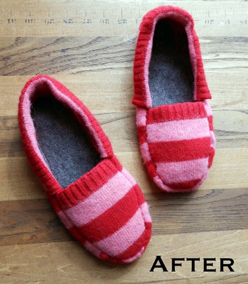Upcycled Sweater Slippers