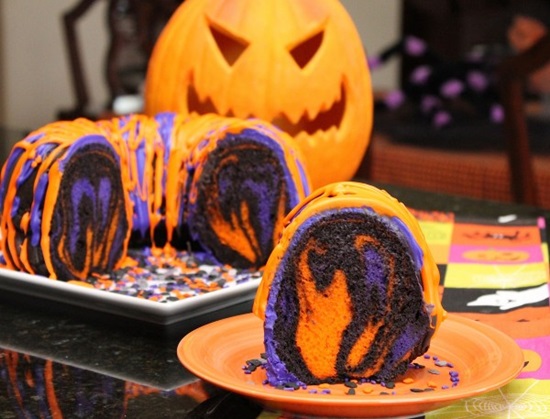 Amazing Halloween Rainbow Party Bundt Cake 