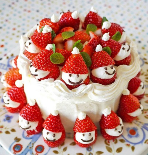 Adorable Strawberry Santa Cake