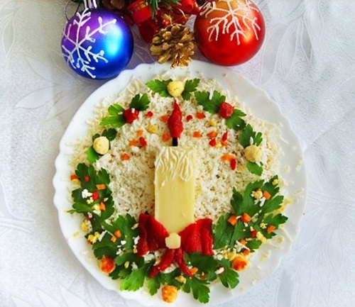 Candle Decorated Christmas Salad-1