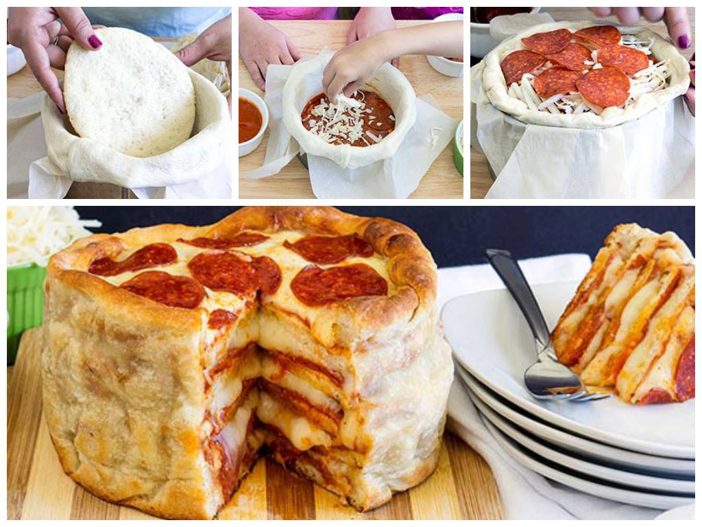 DIY Super Easy Pepperoni Pizza Cake
