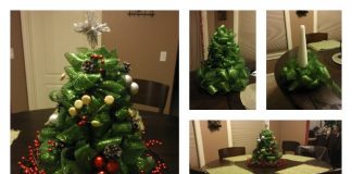 DIY Ribbon Christmas Tree Centerpiece