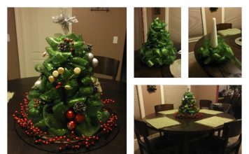 DIY Ribbon Christmas Tree Centerpiece