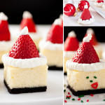 DIY Santa Hat Cheesecake Bites