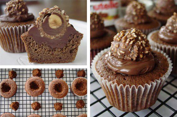 DIY Delicious  Nutella  Ferrero Rocher Cupcakes