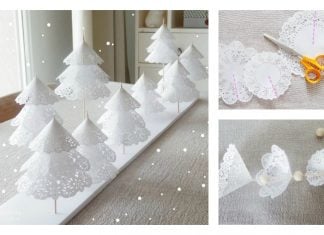 DIY Paper Doilies Christmas Tree Craft