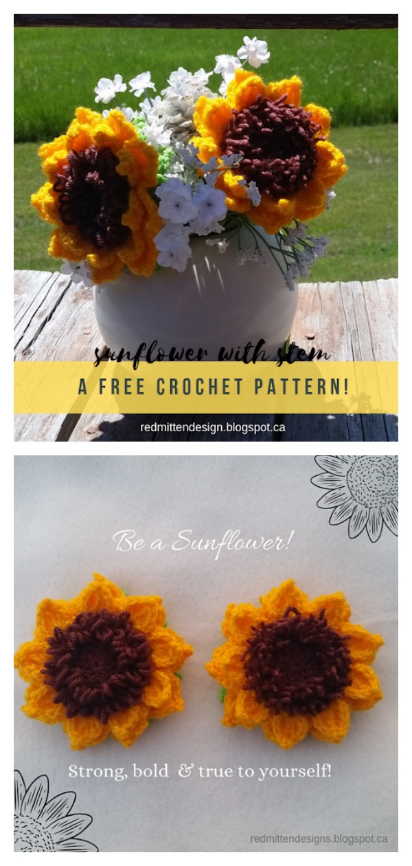 Sunflowers for Decor Free Crochet Pattern