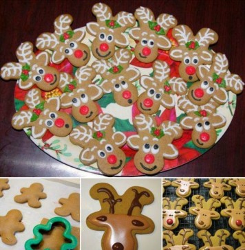 Turn your gingerbread men upside down and they become adorable Reindeer Cookies