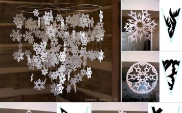 DIY Pretty Paper Snowflake Mobile with Template