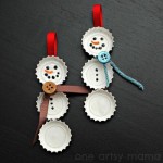 Bottle Cap Snowmen Ornament