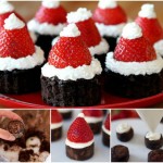 Brownie strawberry Santa hats